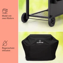 Aberdeen Kombi-Grill Gas Kohle Smoker Thermometer 2 Seitentische Mobil -Deutschland Klarstein Verkaufs-Shop 10040294 de 0008 usp