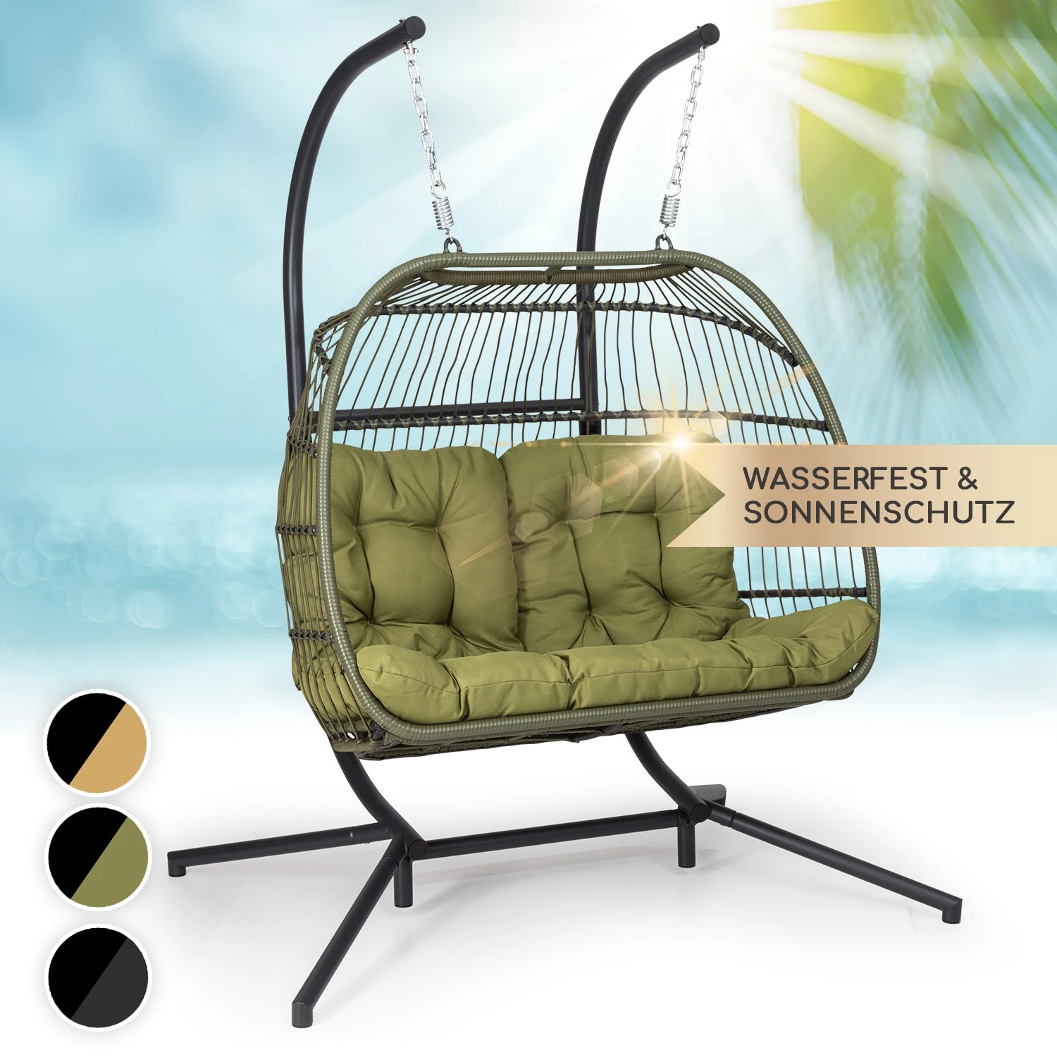 Biarritz Double Hängesessel Zweier PE Aluminium Polyrattan 260 kg Biarritz Double Hängesessel Zweier PE Aluminium Polyrattan 260 Kg -Deutschland Klarstein Verkaufs-Shop 10040298 de 0001 main