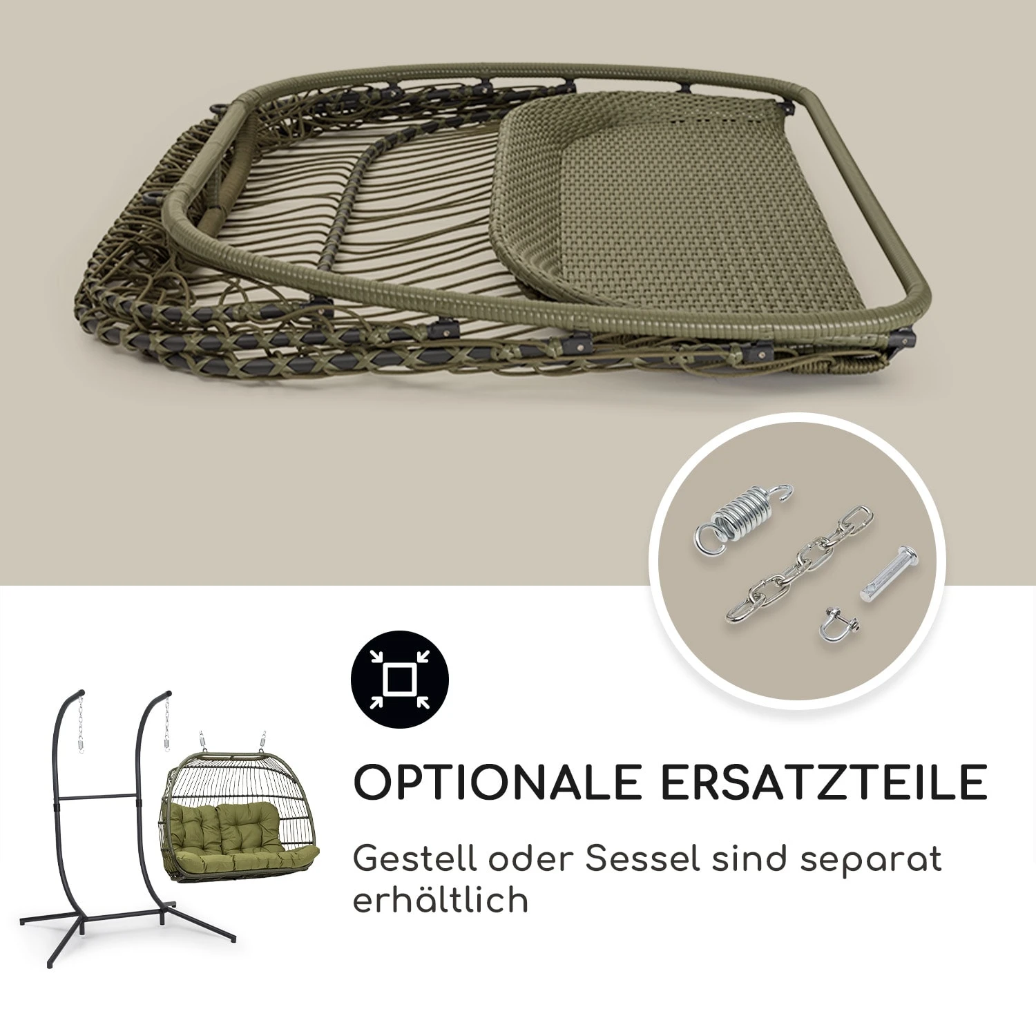 Biarritz Double Hängesessel Zweier PE Aluminium Polyrattan 260 kg Biarritz Double Hängesessel Zweier PE Aluminium Polyrattan 260 Kg -Deutschland Klarstein Verkaufs-Shop 10040298 de 0005 usp
