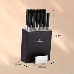 Kitano XL 13tlg. Messer-Set Mit Block 12 Messer Stahl Edler Holzblock -Deutschland Klarstein Verkaufs-Shop 10040323 yy 0007 dimensions