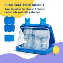 Junior Lunchbox 6 Fächer 21,3 X 15 X 4,5 Cm (BxHxT) BPA-frei -Deutschland Klarstein Verkaufs-Shop 10040336 de 0004 usp