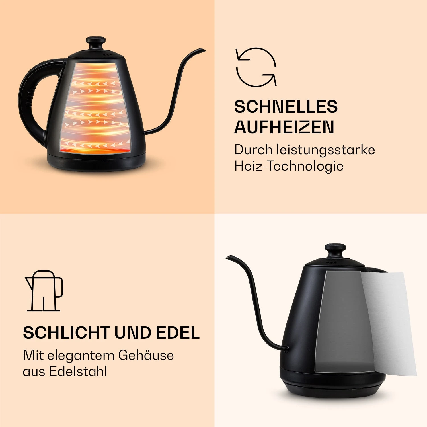 Garcon Wasserkocher 1L 2000W Warmhaltefunktion Schwanenhals Edelstahl Garcon Wasserkocher 1L 2000W Warmhaltefunktion Schwanenhals Edelstahl -Deutschland Klarstein Verkaufs-Shop 10040347 de 0004 logo