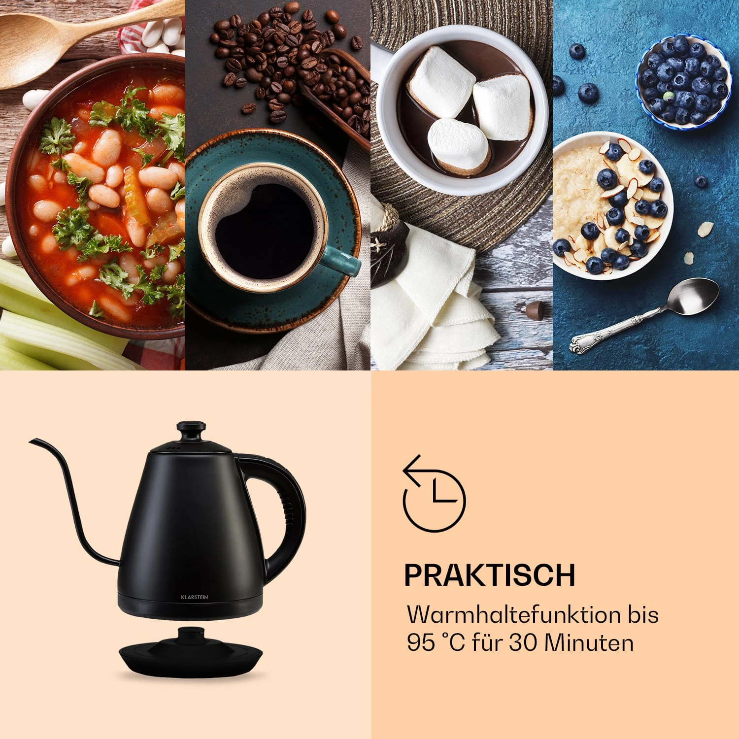 Garcon Wasserkocher 1L 2000W Warmhaltefunktion Schwanenhals Edelstahl Garcon Wasserkocher 1L 2000W Warmhaltefunktion Schwanenhals Edelstahl -Deutschland Klarstein Verkaufs-Shop 10040347 de 0006 logo