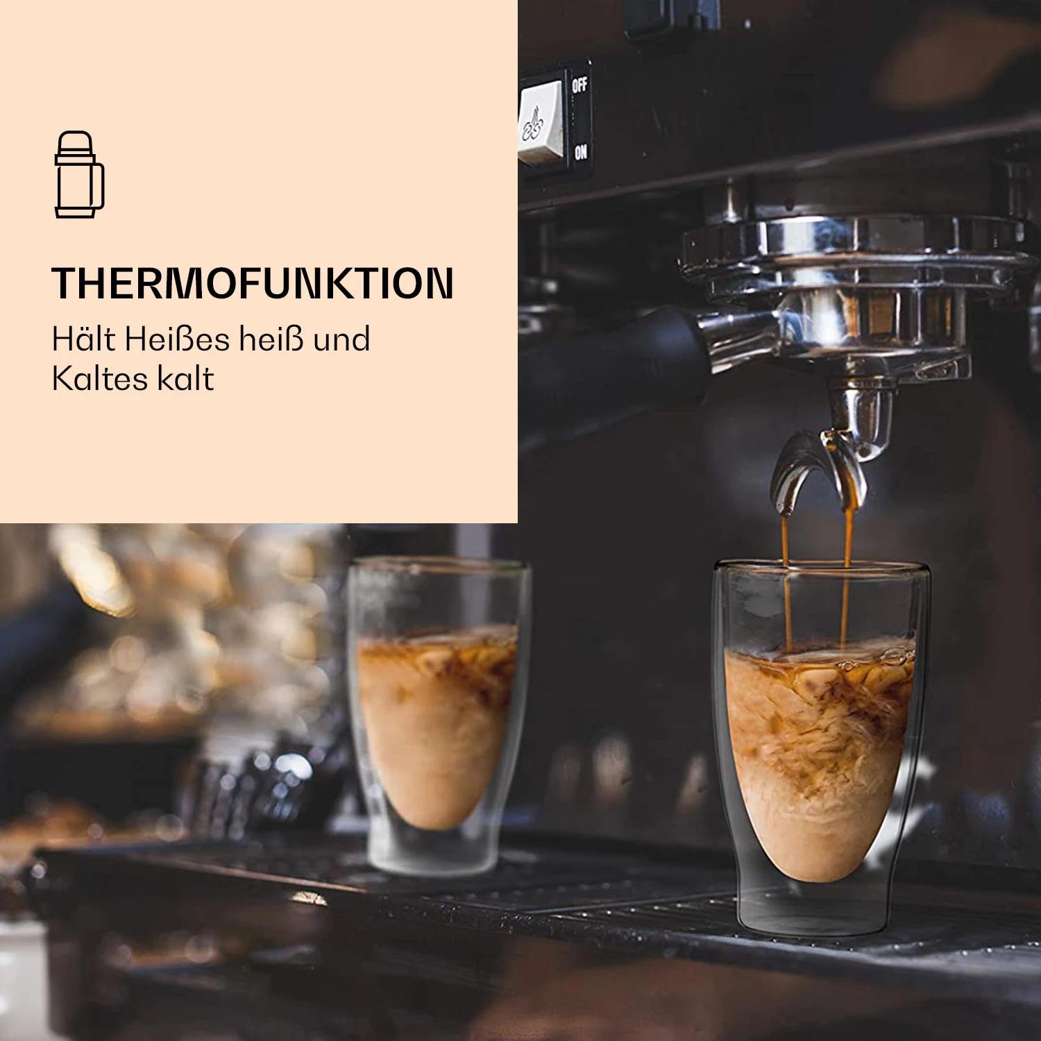 DUOS doppelwandiges Glas 400 ml Trinkglas Espresso Borosilikatglas DUOS Doppelwandiges Glas 400 Ml Trinkglas Espresso Borosilikatglas -Deutschland Klarstein Verkaufs-Shop 10040365 de 0004 logo