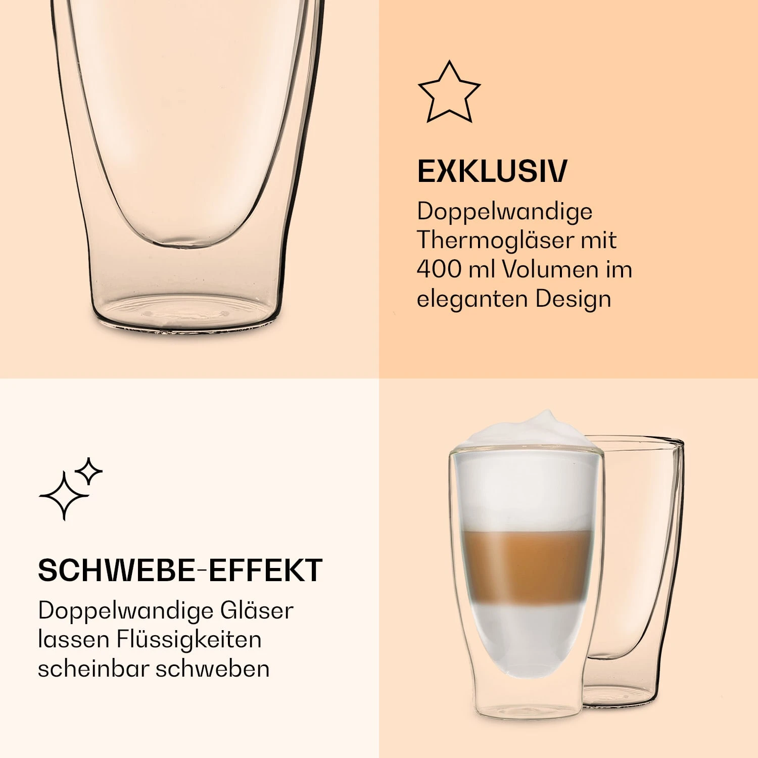 DUOS doppelwandiges Glas 400 ml Trinkglas Espresso Borosilikatglas DUOS Doppelwandiges Glas 400 Ml Trinkglas Espresso Borosilikatglas -Deutschland Klarstein Verkaufs-Shop 10040365 de 0006 logo
