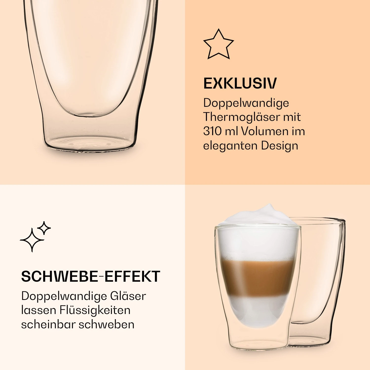 DUOS doppelwandiges Glas | Thermoglas | 310 ml | Trinkglas | Espressoglas, Teeglas, Shotglas | für heiße und kalte Getränke | Borosilikatglas| hitze- und kältebeständig | handgemacht | spülmaschinenfest | Schwebe-Effekt DUOS Doppelwandiges Glas | Thermoglas | 310 Ml | Trinkglas | Espressoglas, Teeglas, Shotglas | Für Heiße Und Kalte Getränke | Borosilikatglas| Hitze- Und Kältebeständig | Handgemacht | Spülmaschinenfest | Schwebe-Effekt -Deutschland Klarstein Verkaufs-Shop 10040372 de 0006 logo