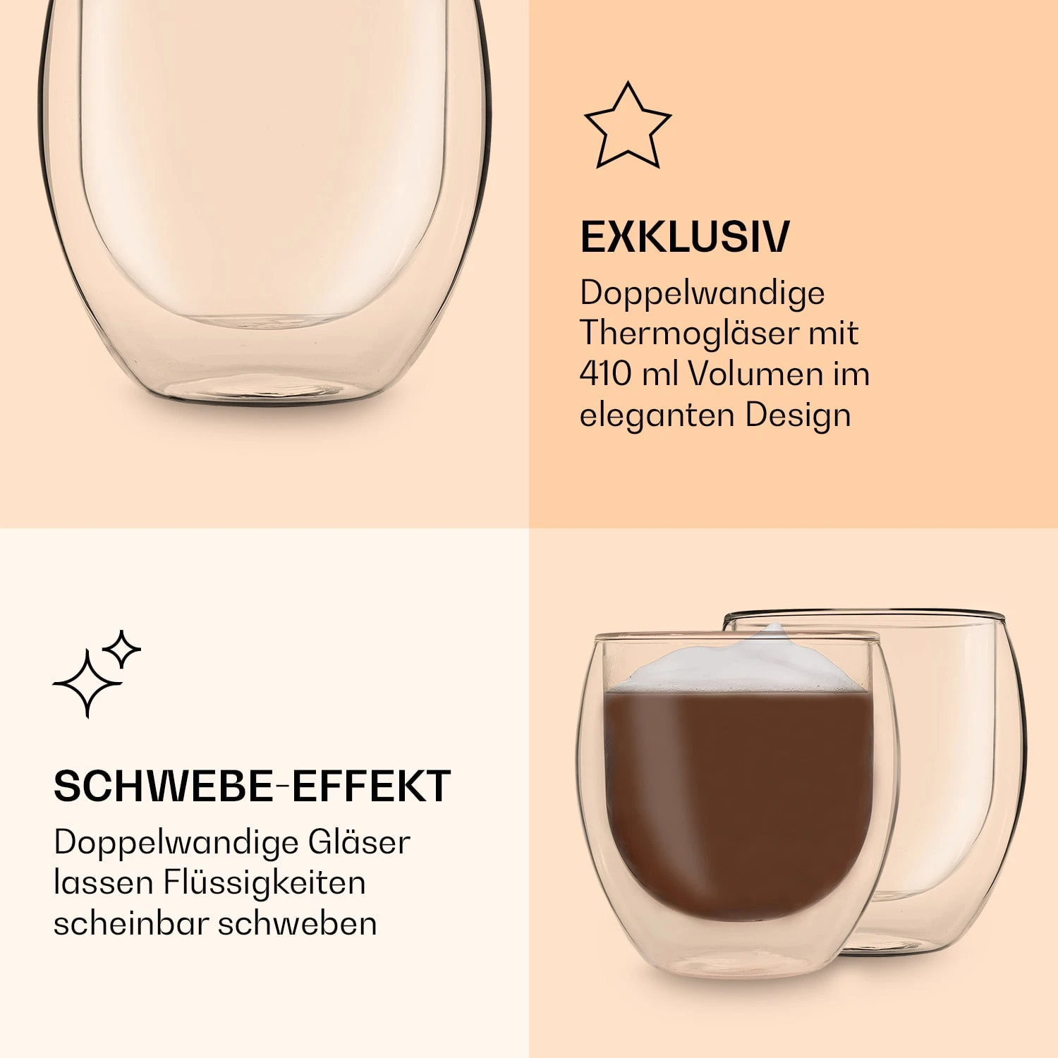 DUOS Jumbo doppelwandiges Glas 410 ml Thermofunktion Edelstahl-Löffel DUOS Jumbo Doppelwandiges Glas 410 Ml Thermofunktion Edelstahl-Löffel -Deutschland Klarstein Verkaufs-Shop 10040375 de 0006 logo