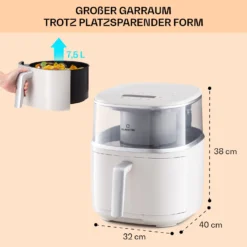 Air Bloom Heißluftfritteuse Dampffunktion 1500W 7,5 Liter 16 Programme -Deutschland Klarstein Verkaufs-Shop 10040497 de 0007 usp