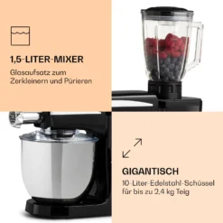 Renata Rossa Küchenmaschine 3-in-1 2000W 2,7PS 5Ltr Edelstahl BPA-frei 5 Renata Rossa Küchenmaschine 3-in-1 2000W 2,7PS 5Ltr Edelstahl BPA-frei -Deutschland Klarstein Verkaufs-Shop 10040500 de 0006 logo