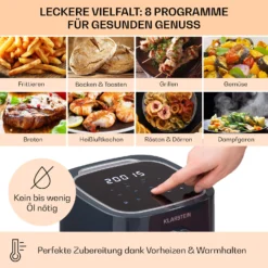 Crisp-Pro Heißluftfritteuse Air Fryer 1400W 2,8 Ltr Timer Edelstahl 2 Crisp-Pro Heißluftfritteuse Air Fryer 1400W 2,8 Ltr Timer Edelstahl -Deutschland Klarstein Verkaufs-Shop 10040698 de 0003 usp