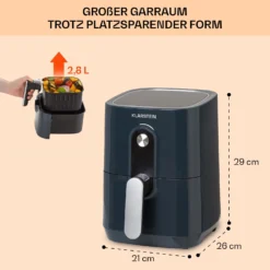 Crisp-Pro Heißluftfritteuse Air Fryer 1400W 2,8 Ltr Timer Edelstahl 5 Crisp-Pro Heißluftfritteuse Air Fryer 1400W 2,8 Ltr Timer Edelstahl -Deutschland Klarstein Verkaufs-Shop 10040698 de 0006 usp