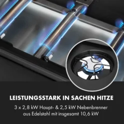 Valdosta 3.1 Gasgrill 3 X 2,8 KW + 2,5 KW Brenner Edelstahl Mobil -Deutschland Klarstein Verkaufs-Shop 10040704 de 0005 logo