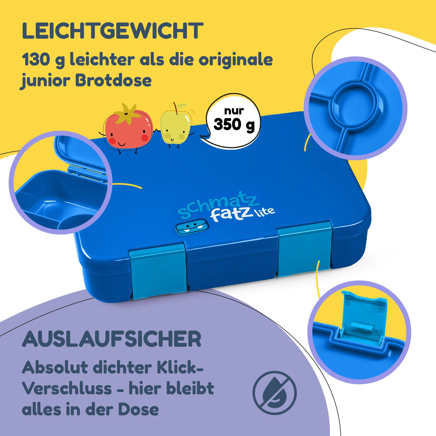schmatzfatz by Lite Lunchbox 6 Fächer 20,8x4,5x15 cm BPA-frei Tritan Schmatzfatz By Lite Lunchbox 6 Fächer 20,8x4,5x15 Cm BPA-frei Tritan -Deutschland Klarstein Verkaufs-Shop 10040714 de 0003 logo