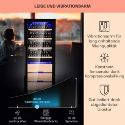 Barossa 123 Duo Weinkühlschrank 123 Fl 226 Ltr 2 Zonen Touch-Steuerung 3 Barossa 123 Duo Weinkühlschrank 123 Fl 226 Ltr 2 Zonen Touch-Steuerung -Deutschland Klarstein Verkaufs-Shop 10040721 de 0004 usp