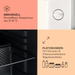 PopLife 48 Getränkekühler Kühlschrank 0-10 °C Retro-Design -Deutschland Klarstein Verkaufs-Shop 10040737 de 0004 usp