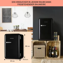 Audrey Retro-Kühlschrank 70 Liter 3 Regale 2 Türfächer Innenbeleuchtung -Deutschland Klarstein Verkaufs-Shop 10040739 de 0005 logo