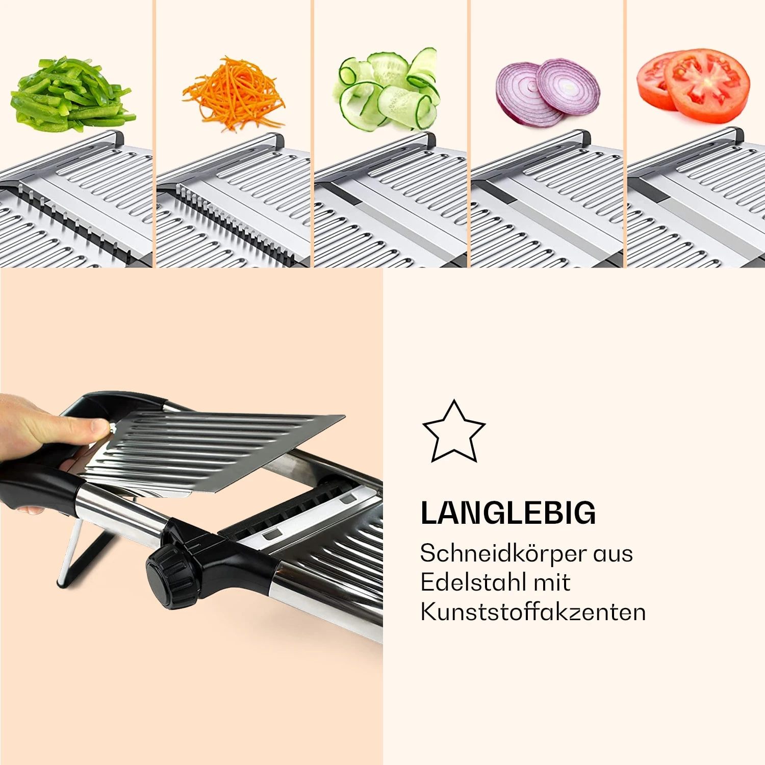 Mandoline Küchenhobel Gourmet Edelstahl 1 bis 9 mm Julienne-Schneider Mandoline Küchenhobel Gourmet Edelstahl 1 Bis 9 Mm Julienne-Schneider -Deutschland Klarstein Verkaufs-Shop 10040835 de 0003 logo