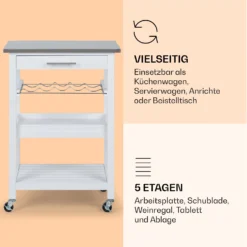 Vermont Servierwagen Küchenwagen 5 Etagen Holz Edelstahl Mobil -Deutschland Klarstein Verkaufs-Shop 10041118 de 0004 logo