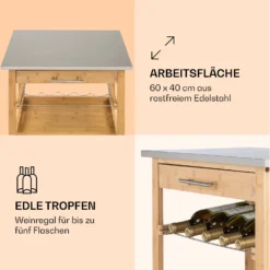 Vermont Servierwagen Küchenwagen 5 Etagen Holz Edelstahl Mobil -Deutschland Klarstein Verkaufs-Shop 10041119 de 0003 logo