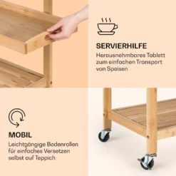 Vermont Servierwagen Küchenwagen 5 Etagen Holz Edelstahl Mobil -Deutschland Klarstein Verkaufs-Shop 10041119 de 0006 logo