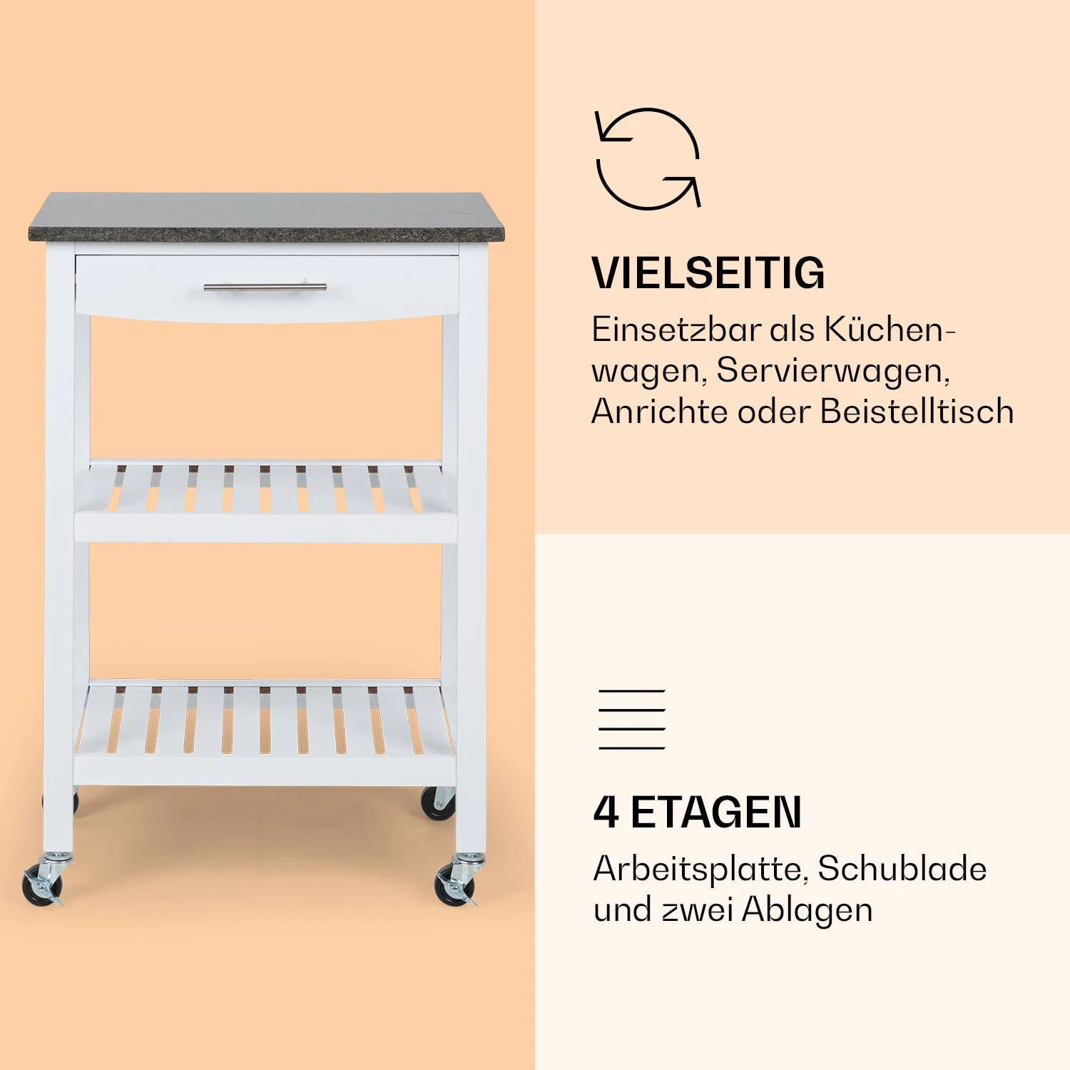 Tennessee Servierwagen Küchenwagen 4 Etagen Holz Granit mobil Tennessee Servierwagen Küchenwagen 4 Etagen Holz Granit Mobil -Deutschland Klarstein Verkaufs-Shop 10041120 de 0004 logo