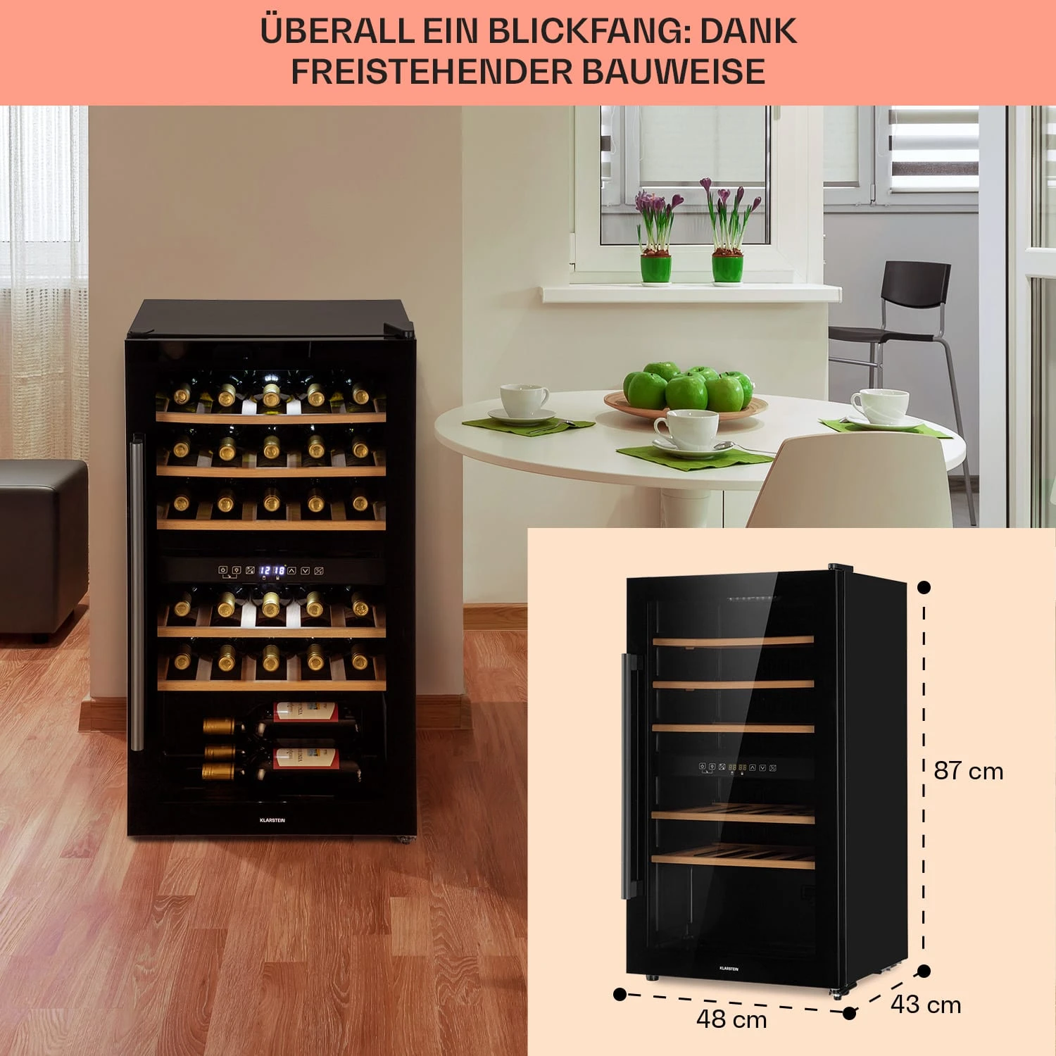 Barossa 29 Duo Weinkühlschrank 29 Fl 80 Ltr 2 Zonen Drucktasten Barossa 29 Duo Weinkühlschrank 29 Fl 80 Ltr 2 Zonen Drucktasten -Deutschland Klarstein Verkaufs-Shop 10041124 de 0006 usp