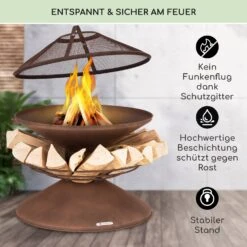 Aguilera Feuerschale Mit Grill Ø 65 Cm Holzlager Stahl -Deutschland Klarstein Verkaufs-Shop 10041127 de 0003 usp