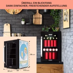 Beersafe 70 Bierzeit Edition Kühlschrank 70 Ltr 3 Böden Glas Edelstahl -Deutschland Klarstein Verkaufs-Shop 10041176 de 0007 usp