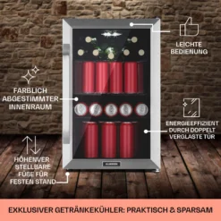 Beersafe 70 Birra Milano Edition Kühlschrank 70 Liter 3 Böden Panoramaglastür Edelstahl -Deutschland Klarstein Verkaufs-Shop 10041179 de 0006 usp