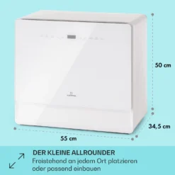 Emerald 5 Slim Geschirrspüler Freistehend 7 Programme Touch-Control -Deutschland Klarstein Verkaufs-Shop 10041185 de 0005 usp