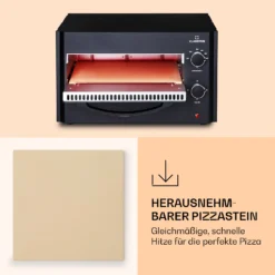 Arezzo Pizza-Ofen Herausnehmbarer Pizza-Stein Stahlgehäuse 1770 W 160 - 400 °C -Deutschland Klarstein Verkaufs-Shop 10041186 de 0005 logo