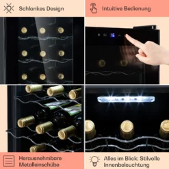 Barolo 15 Uno Weinkühlschrank 48 Ltr 15 Flaschen 11-18°C SingleZone -Deutschland Klarstein Verkaufs-Shop 10041207 de 0005 usp
