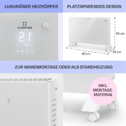 Bansin Crystal Smart Konvektions-Heizgerät 1500W 5 - 50 °C App-Steuerung -Deutschland Klarstein Verkaufs-Shop 10041210 de 0006 usp