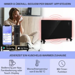 Bansin Crystal Smart Konvektions-Heizgerät 2500W 5 - 50 °C App-Steuerung -Deutschland Klarstein Verkaufs-Shop 10041211 de 0003 usp