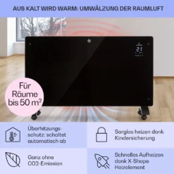 Bansin Crystal Smart Konvektions-Heizgerät 2500W 5 - 50 °C App-Steuerung -Deutschland Klarstein Verkaufs-Shop 10041211 de 0004 usp