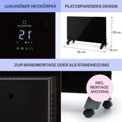 Bansin Crystal Smart Konvektions-Heizgerät 2500W 5 - 50 °C App-Steuerung -Deutschland Klarstein Verkaufs-Shop 10041211 de 0006 usp