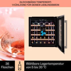 Vinsider 36 Built-In Uno Einbau-Weinkühlschrank 36 Flaschen 92 Ltr Edelstahl -Deutschland Klarstein Verkaufs-Shop 10041288 de 0003 usp