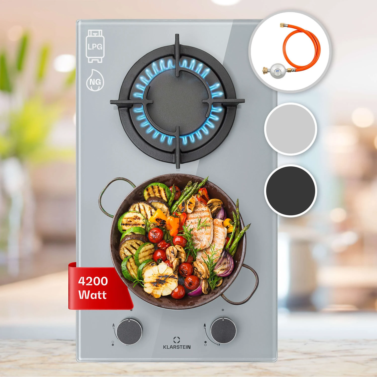 Firetale Gaskochfeld 2-flammig Aluminium-Brenner Erdgas/Propangas inkl. Schlauch und Druckminderer Firetale Gaskochfeld 2-flammig Aluminium-Brenner Erdgas/Propangas Inkl. Schlauch Und Druckminderer -Deutschland Klarstein Verkaufs-Shop 10041301 de 0001 main