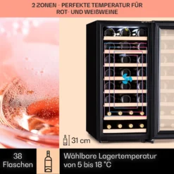 Barossa 38 Uno Weinkühlschrank 1 Zone 94 Ltr 38 Fl Touch-Display -Deutschland Klarstein Verkaufs-Shop 10041306 de 0003 usp