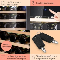 Barossa 38 Uno Weinkühlschrank 1 Zone 94 Ltr 38 Fl Touch-Display -Deutschland Klarstein Verkaufs-Shop 10041306 de 0005 usp