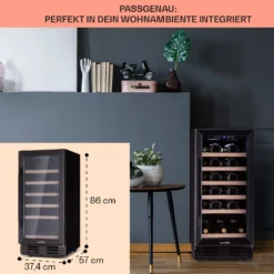 Vinovilla 29 Built-In Weinkühlschrank 81 L / 29 Fl. 1 Zone Glastür Edelstahl -Deutschland Klarstein Verkaufs-Shop 10041309 de 0006 logo