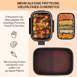 Combo Air Grill-Heißluftfritteuse 5 Programme 1500 Watt 4,5 L Grillkorb 2,5 L Frittierkorb 3 Combo Air Grill-Heißluftfritteuse 5 Programme 1500 Watt 4,5 L Grillkorb 2,5 L Frittierkorb -Deutschland Klarstein Verkaufs-Shop 10041330 de 0004 usp