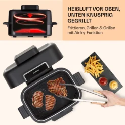 Combo Air Grill-Heißluftfritteuse 5 Programme 1500 Watt 4,5 L Grillkorb 2,5 L Frittierkorb 4 Combo Air Grill-Heißluftfritteuse 5 Programme 1500 Watt 4,5 L Grillkorb 2,5 L Frittierkorb -Deutschland Klarstein Verkaufs-Shop 10041330 de 0005 usp
