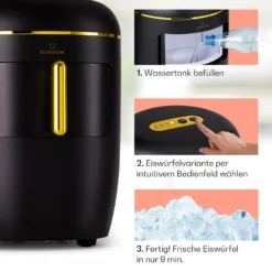 Passau Eiswürfelmaschine 2 Größen 15 Kg/24 H Auto-Clean 3 Passau Eiswürfelmaschine 2 Größen 15 Kg/24 H Auto-Clean -Deutschland Klarstein Verkaufs-Shop 10041343 de 0004 logo