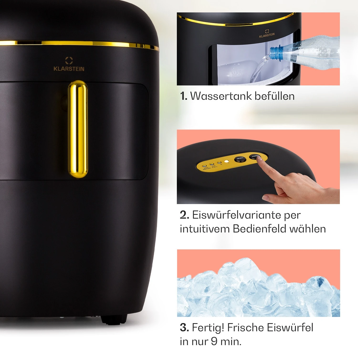 Passau Eiswürfelmaschine 2 Größen 15 kg/24 h Auto-Clean Passau Eiswürfelmaschine 2 Größen 15 Kg/24 H Auto-Clean -Deutschland Klarstein Verkaufs-Shop 10041343 de 0004 logo