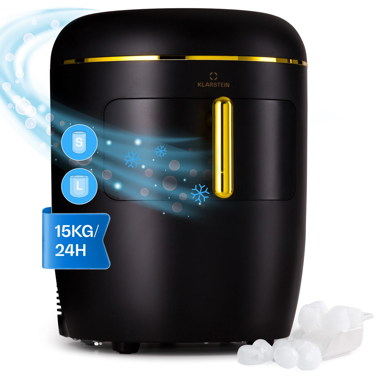 Passau Eiswürfelmaschine 2 Größen 15 kg/24 h Auto-Clean Passau Eiswürfelmaschine 2 Größen 15 Kg/24 H Auto-Clean -Deutschland Klarstein Verkaufs-Shop 10041343 yy 0001 main