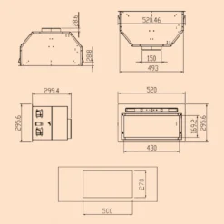 Camila Dunstabzugshaube Einbau 52 Cm 397 M³/h LED Touch Edelstahl -Deutschland Klarstein Verkaufs-Shop 10041345 yy 0011 dimensions