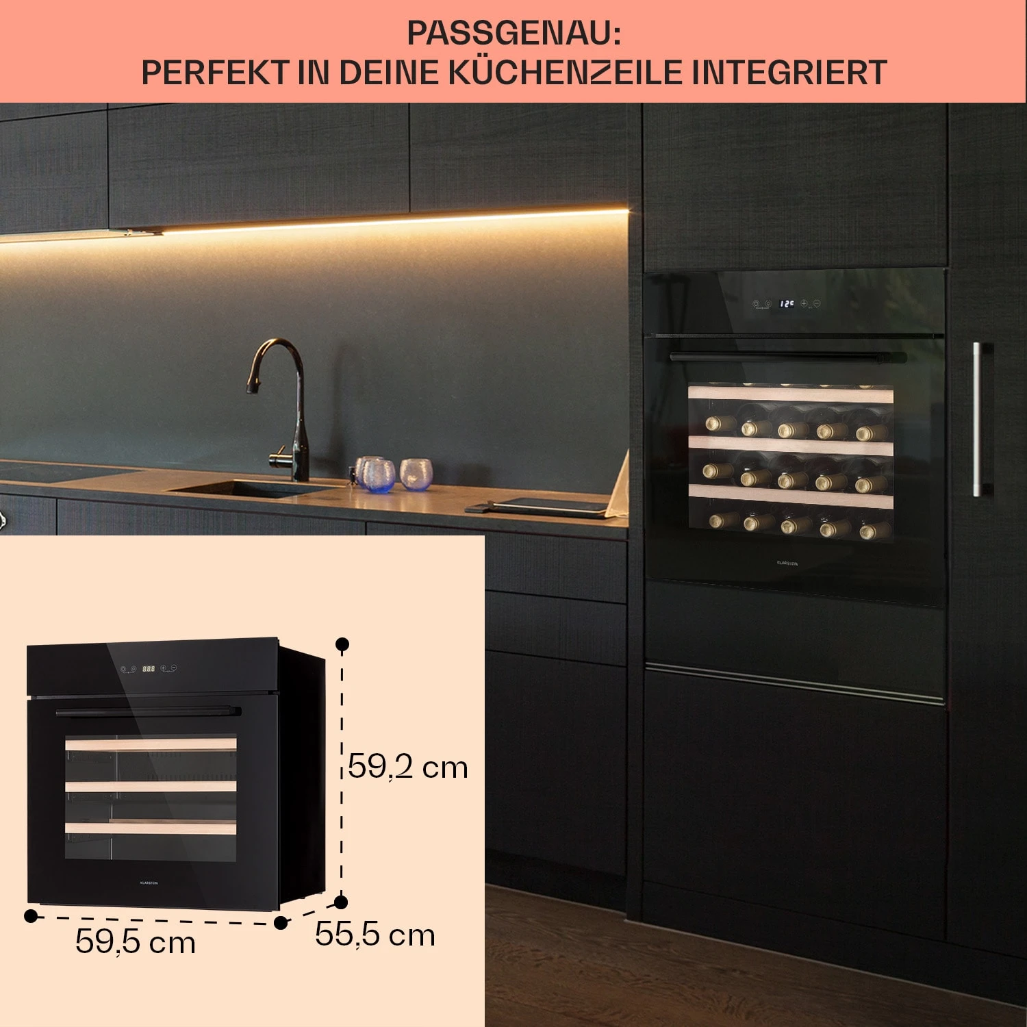 Vinsider 30 Built-In Uno Einbau-Weinkühlschrank 30 Flaschen 77 Ltr Edelstahl Vinsider 30 Built-In Uno Einbau-Weinkühlschrank 30 Flaschen 77 Ltr Edelstahl -Deutschland Klarstein Verkaufs-Shop 10041357 de 0006 usp