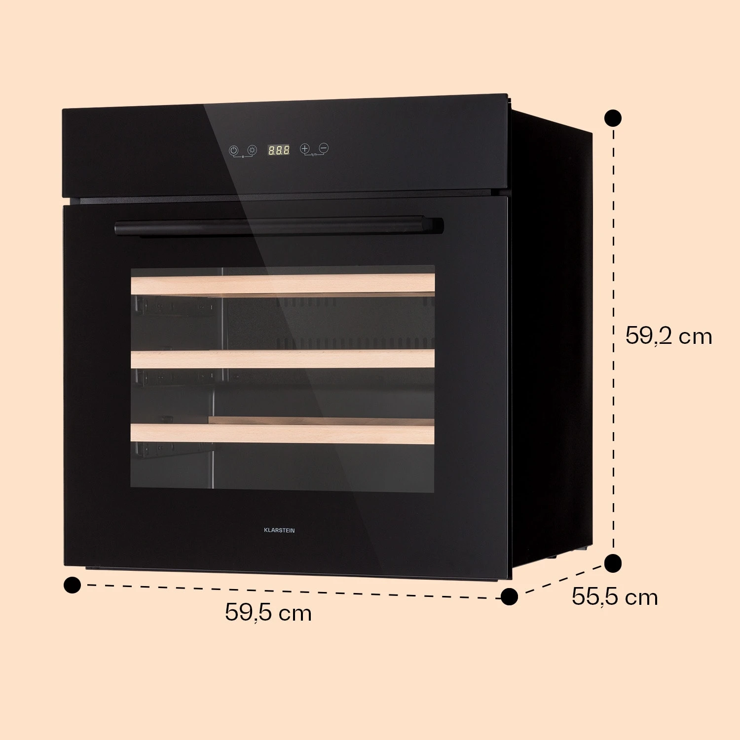 Vinsider 30 Built-In Uno Einbau-Weinkühlschrank 30 Flaschen 77 Ltr Edelstahl Vinsider 30 Built-In Uno Einbau-Weinkühlschrank 30 Flaschen 77 Ltr Edelstahl -Deutschland Klarstein Verkaufs-Shop 10041357 yy 0008 dimensions