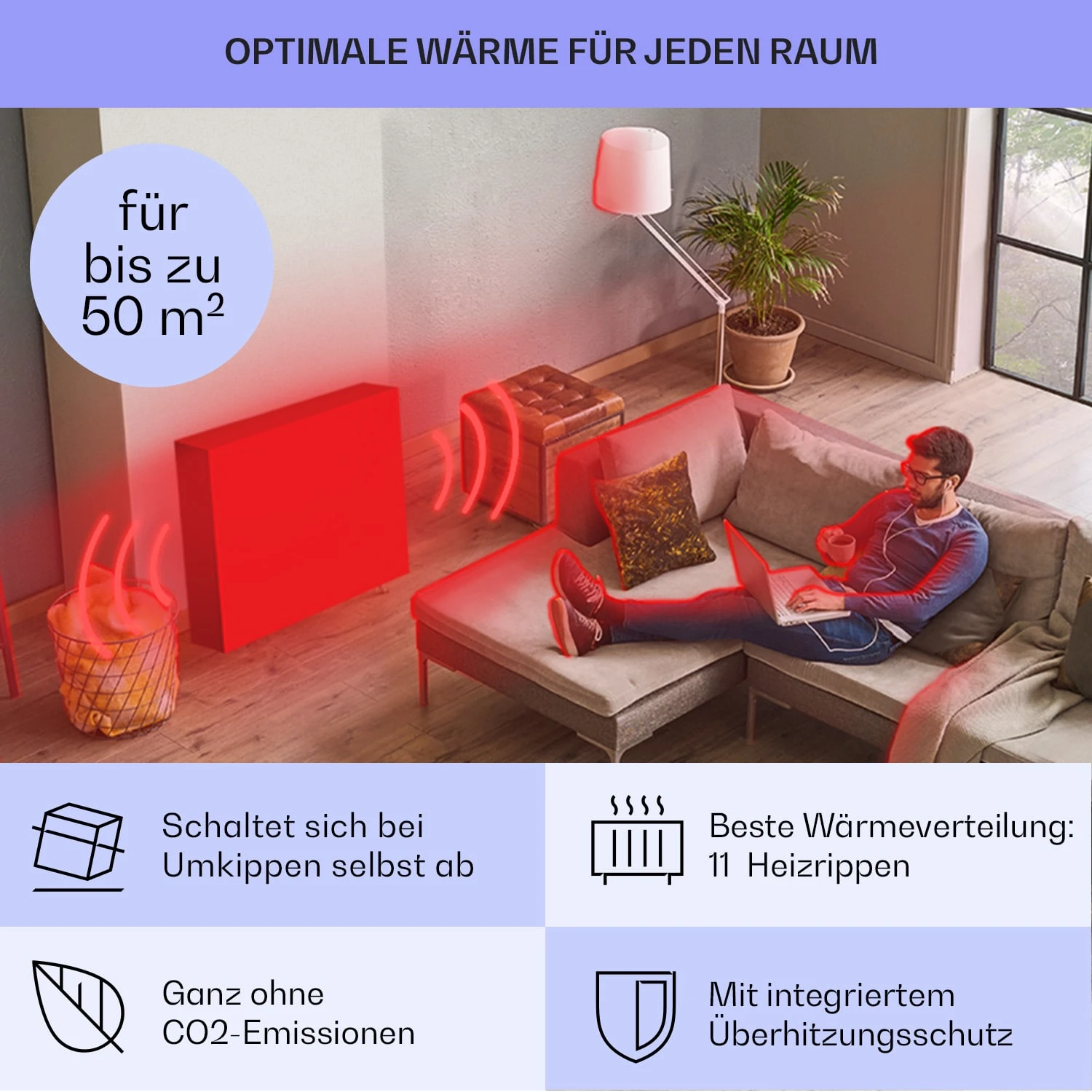 Sanford Smart Ölradiator 2500 W Leistung Wochentimer LED-Display Touch-Panel Klarstein-App Sanford Smart Ölradiator 2500 W Leistung Wochentimer LED-Display Touch-Panel Klarstein-App -Deutschland Klarstein Verkaufs-Shop 10041358 de 0005 usp